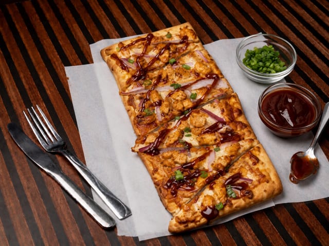 American Jack's BBQ Flatbread Pizza.