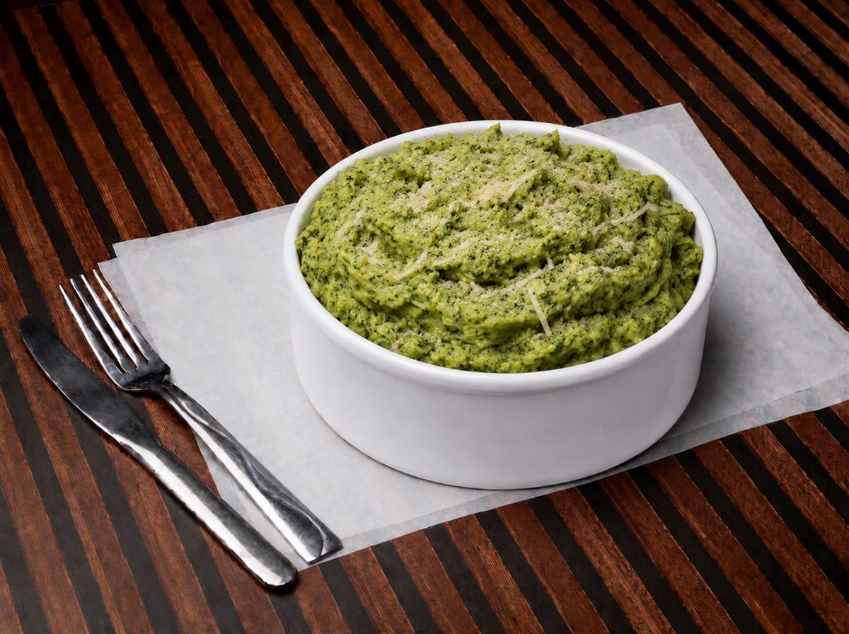 American Jacks Vegan Pesto parmesan mash With Cheese.
